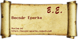 Becsár Eperke névjegykártya